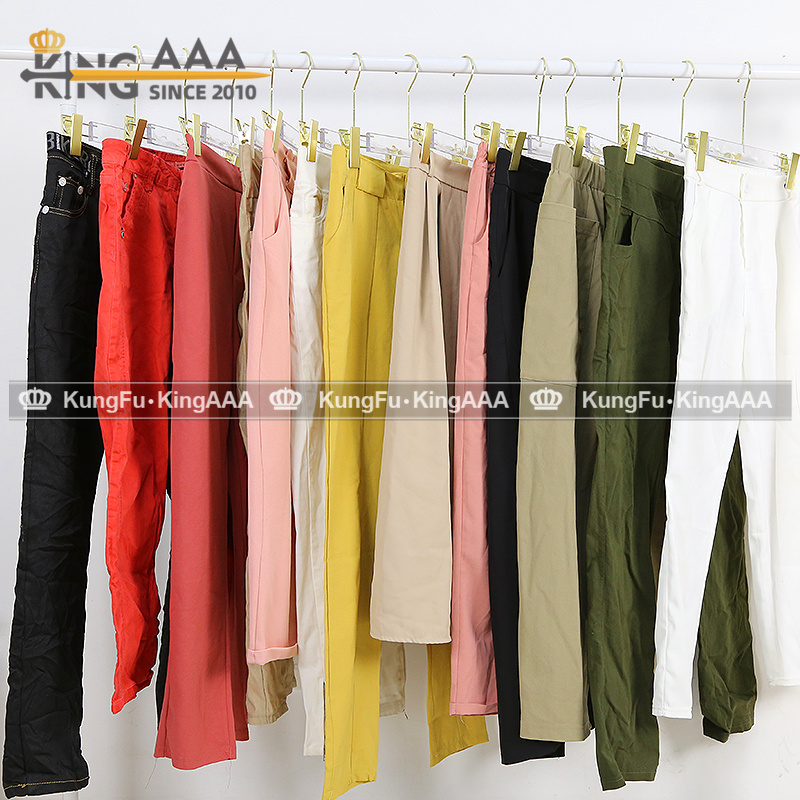 Second-Hand Short Ladies Cotton Dresses Used Casual Pants