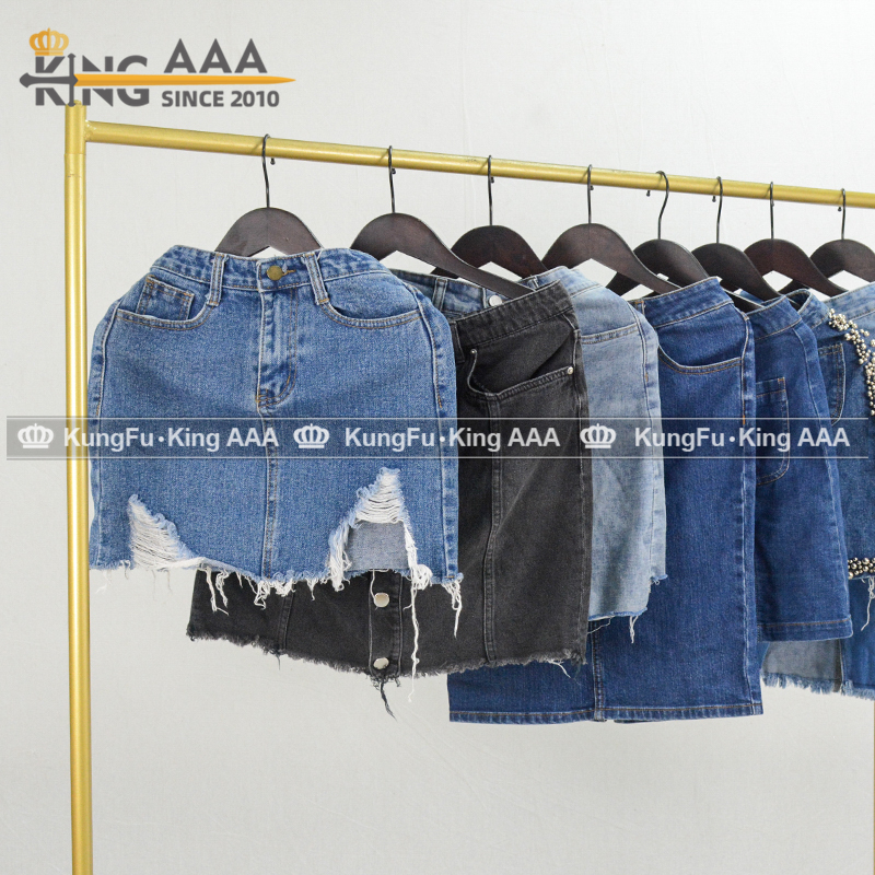 Wholesale Used Women's Denim Mini Skirts - 45kg/Bale, Trusted Supplier for Bulk Orders