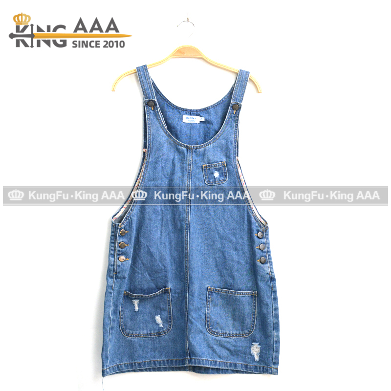 Used Denim Pinafore Dress Pre-owned